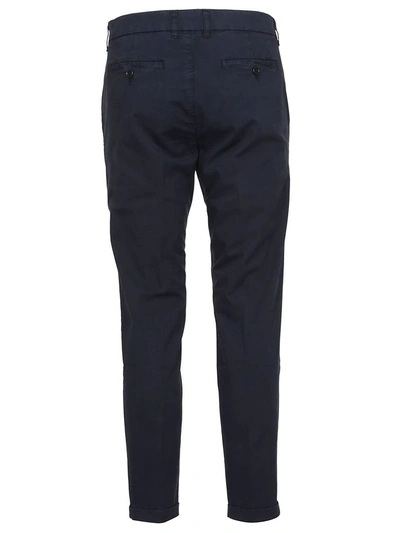 Shop Fay Turn Up Trousers In Blue