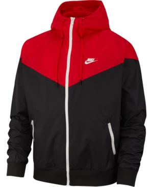 nike windbreaker mens black and red