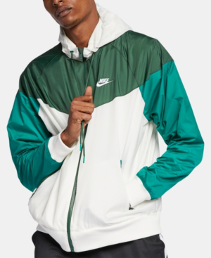 nike windrunner green and white