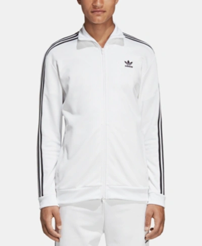 Shop Adidas Originals Men's Adicolor Beckenbauer Track Jacket In White/blk