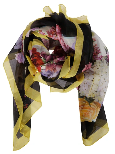 Shop Dolce & Gabbana Floral Print Scarf In Basic