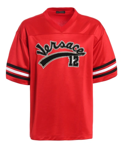 Shop Versace Varsity T-shirt In Hot Red