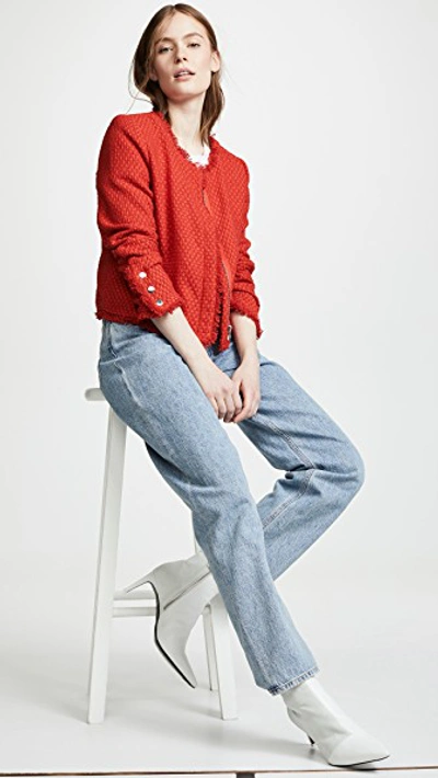 Shop Bb Dakota Feeling Fancy Tweed Jacket In Berry Red