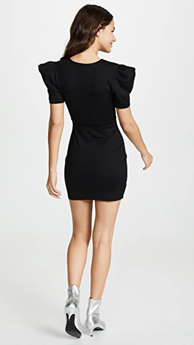 Shop Susana Monaco Deep V Mini Dress In Black