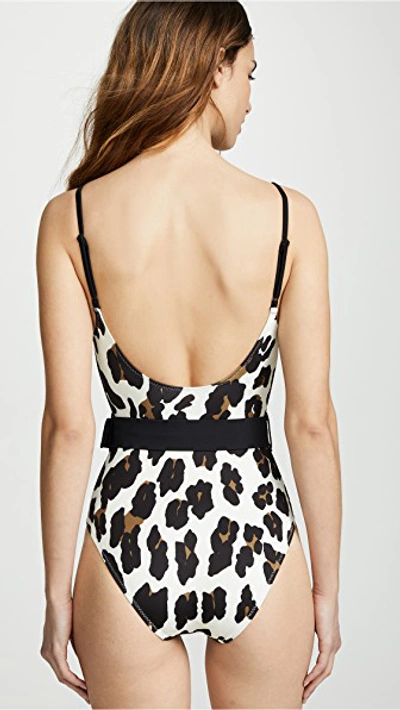 Shop Solid & Striped The Belted Nina One Piece Swimsuit In Leopard