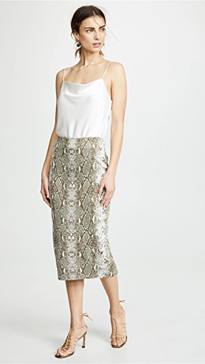 Alice And Olivia Harmon Satin-crepe Camisole In Off White