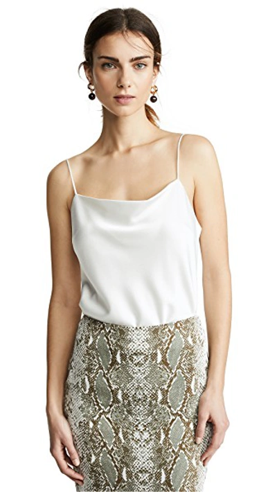 Alice And Olivia Harmon Satin-crepe Camisole In Off White
