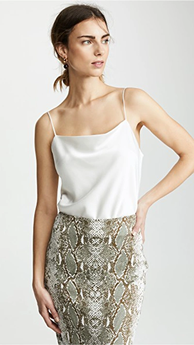 Alice And Olivia Harmon Satin-crepe Camisole In Off White