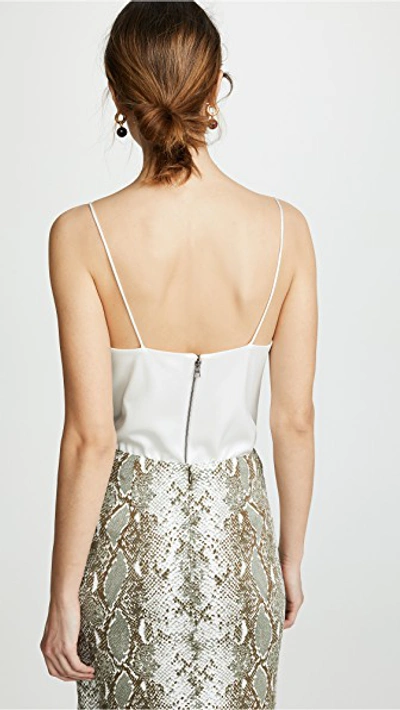 Alice And Olivia Harmon Satin-crepe Camisole In Off White