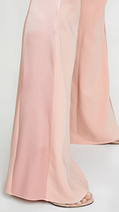 Shop Cushnie High Waisted Flare Pants In Pink Sand