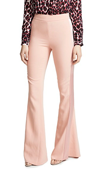 Shop Cushnie High Waisted Flare Pants In Pink Sand