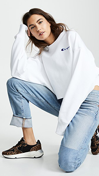 champion cropped sweatshirt white