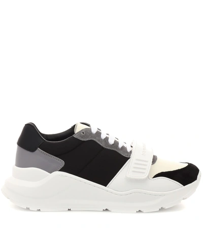 Shop Burberry Regis Sneakers In White