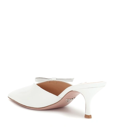 Shop Prada Saffiano Leather Mules In White