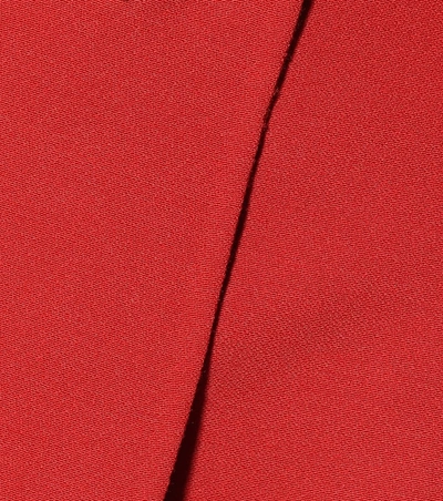 Shop Valentino Virgin Wool Crêpe Midi Skirt In Red