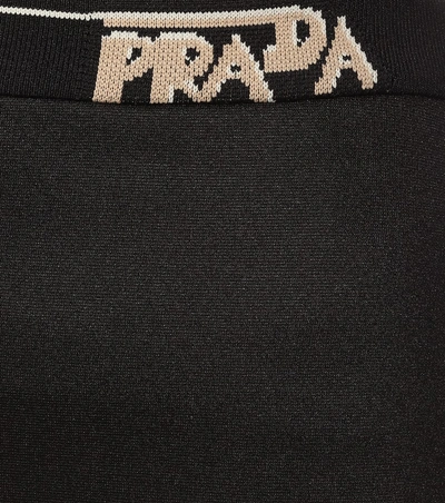 Shop Prada Technical Jersey Leggings In Black