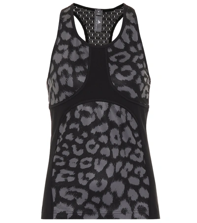 Shop Adidas By Stella Mccartney Comfort Leopard-print Tank Top In Black