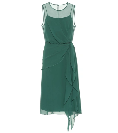 Shop Max Mara Zenobia Silk Dress In Green