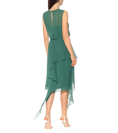 Shop Max Mara Zenobia Silk Dress In Green