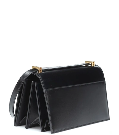 Shop Saint Laurent Domino Medium Leather Shoulder Bag In Black