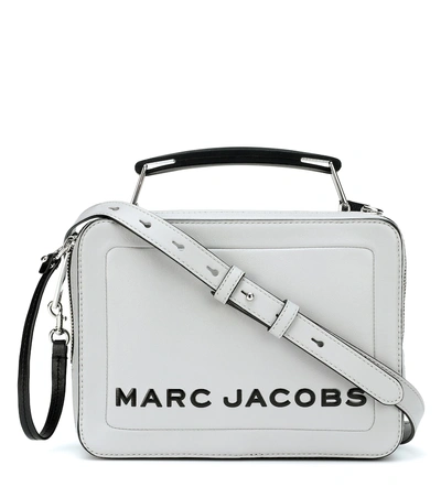 Shop Marc Jacobs The Box Leather Bag In Grey