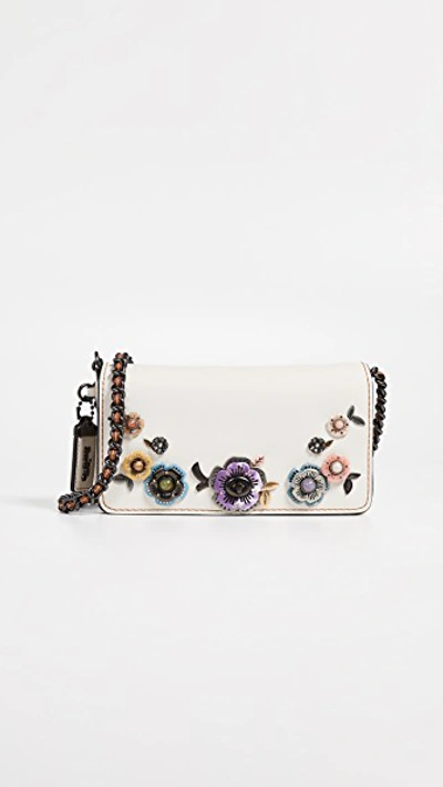 Shop Coach Tea Rose Stones Dinky Bag In Chalk Multi