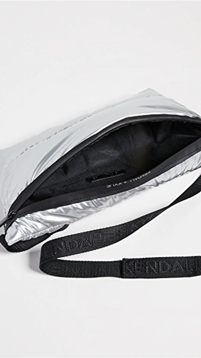 Shop Kendall + Kylie Lincoln Fanny Pack In Puffy Silver