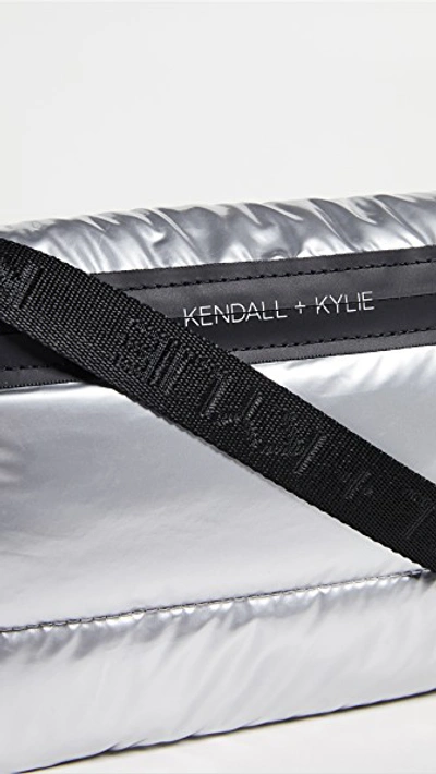 Shop Kendall + Kylie Lincoln Fanny Pack In Puffy Silver
