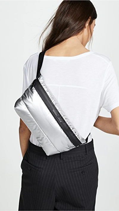 Shop Kendall + Kylie Lincoln Fanny Pack In Puffy Silver