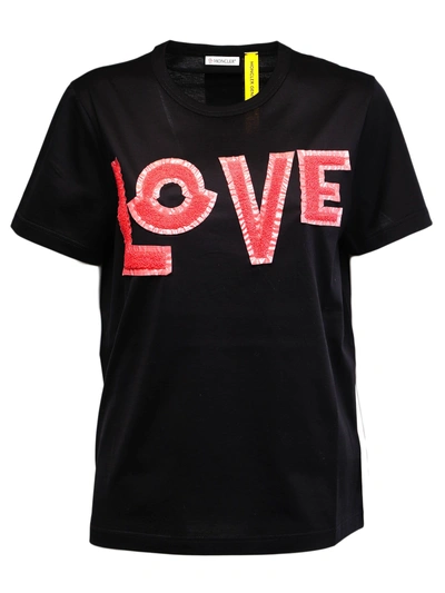 Shop Moncler Genius Love T-shirt In Black