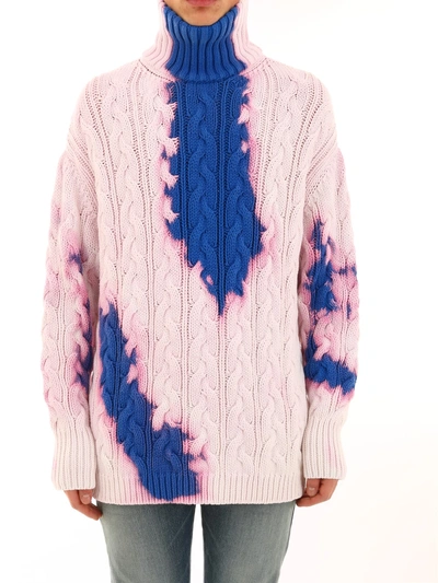 Shop Balenciaga Turtleneck Sweater Bleached In Blue