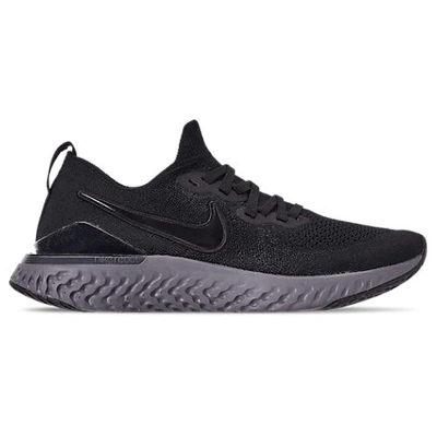 Shop Nike Men's Epic React Flyknit 2 Running Shoes In Black