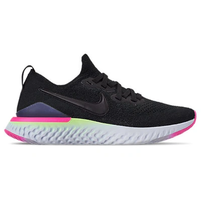 Shop Nike Women's Epic React Flyknit 2 Running Shoes In Black Size 6.0