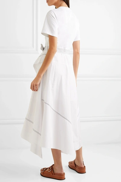 Shop 3.1 Phillip Lim / フィリップ リム Asymmetric Belted Cotton-poplin Dress In White