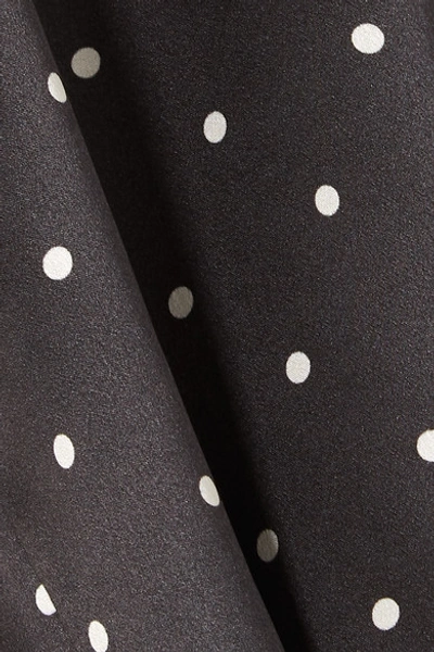 Shop Asceno Polka-dot Silk-satin Pajama Pants In Black