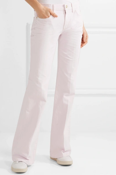 Shop Current Elliott The Wray High-rise Flared Jeans In Pastel Pink