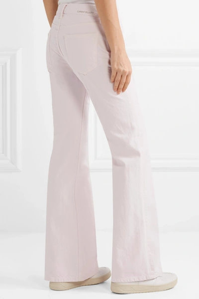 Shop Current Elliott The Wray High-rise Flared Jeans In Pastel Pink