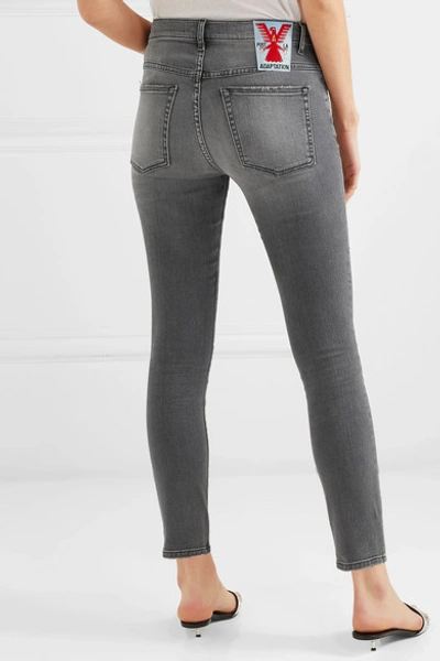 Shop Adaptation Mid-rise Skinny Jeans In Charcoal