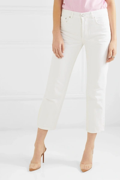 Shop Adaptation Slouch Cropped Mid-rise Straight-leg Jeans In White