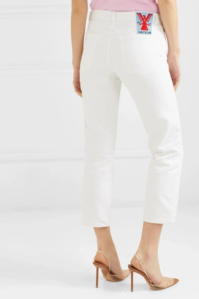 Shop Adaptation Slouch Cropped Mid-rise Straight-leg Jeans In White