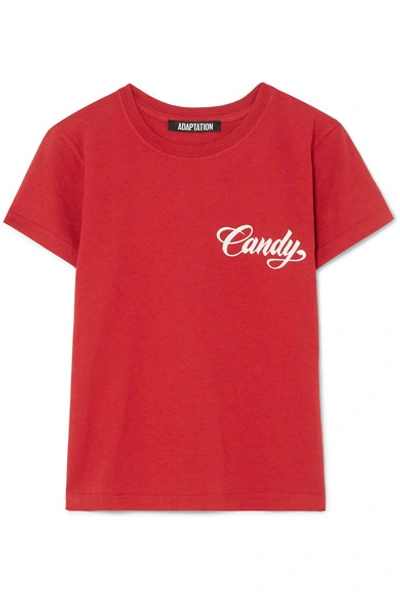 Shop Adaptation Baby Printed Cotton-jersey T-shirt In Red