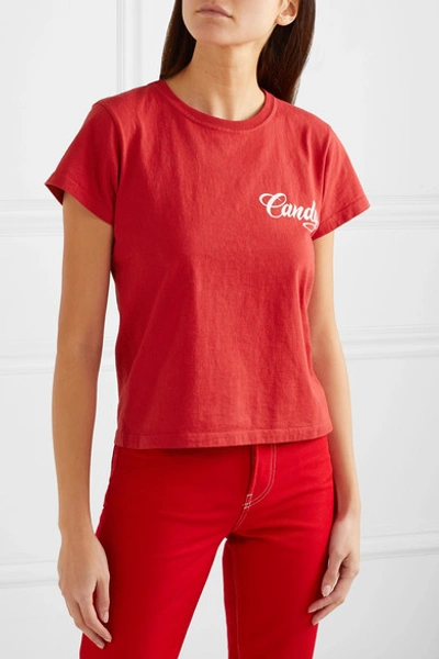 Shop Adaptation Baby Printed Cotton-jersey T-shirt In Red