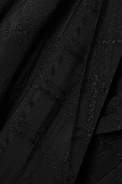Shop Equipment Anitone Satin-jacquard Wrap Midi Dress In Black