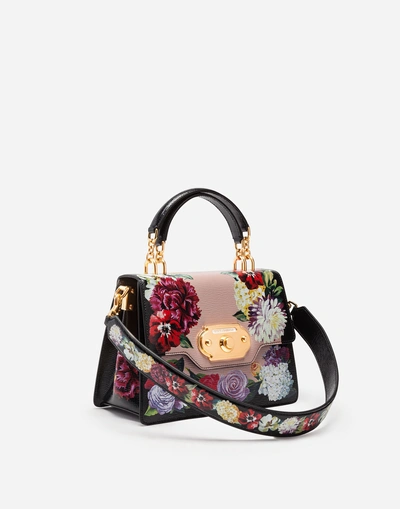 Shop Dolce & Gabbana Welcome Bag In Printed Calfskin In Floral Print