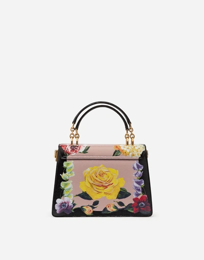 Shop Dolce & Gabbana Welcome Bag In Printed Calfskin In Floral Print