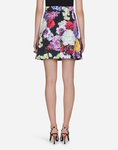 Shop Dolce & Gabbana Skirt In Printed Brocade In Floral Print