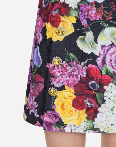 Shop Dolce & Gabbana Skirt In Printed Brocade In Floral Print