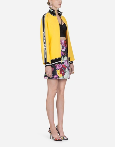 Shop Dolce & Gabbana Skirt In Printed Brocade In Floral Print