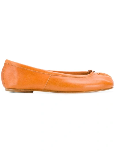 Shop Maison Margiela Tabi Toe Ballerina Shoes - Brown