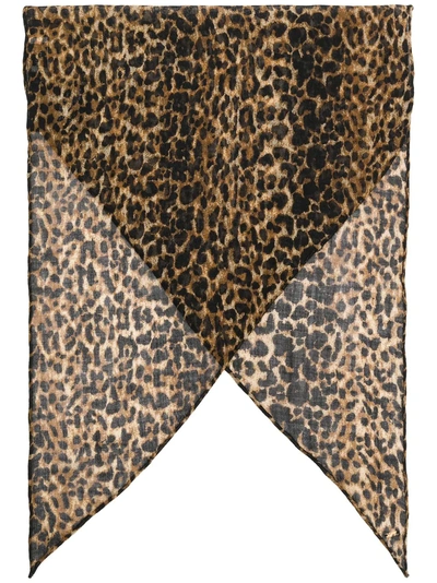 Shop Saint Laurent Classic Neck Scarf In Brown